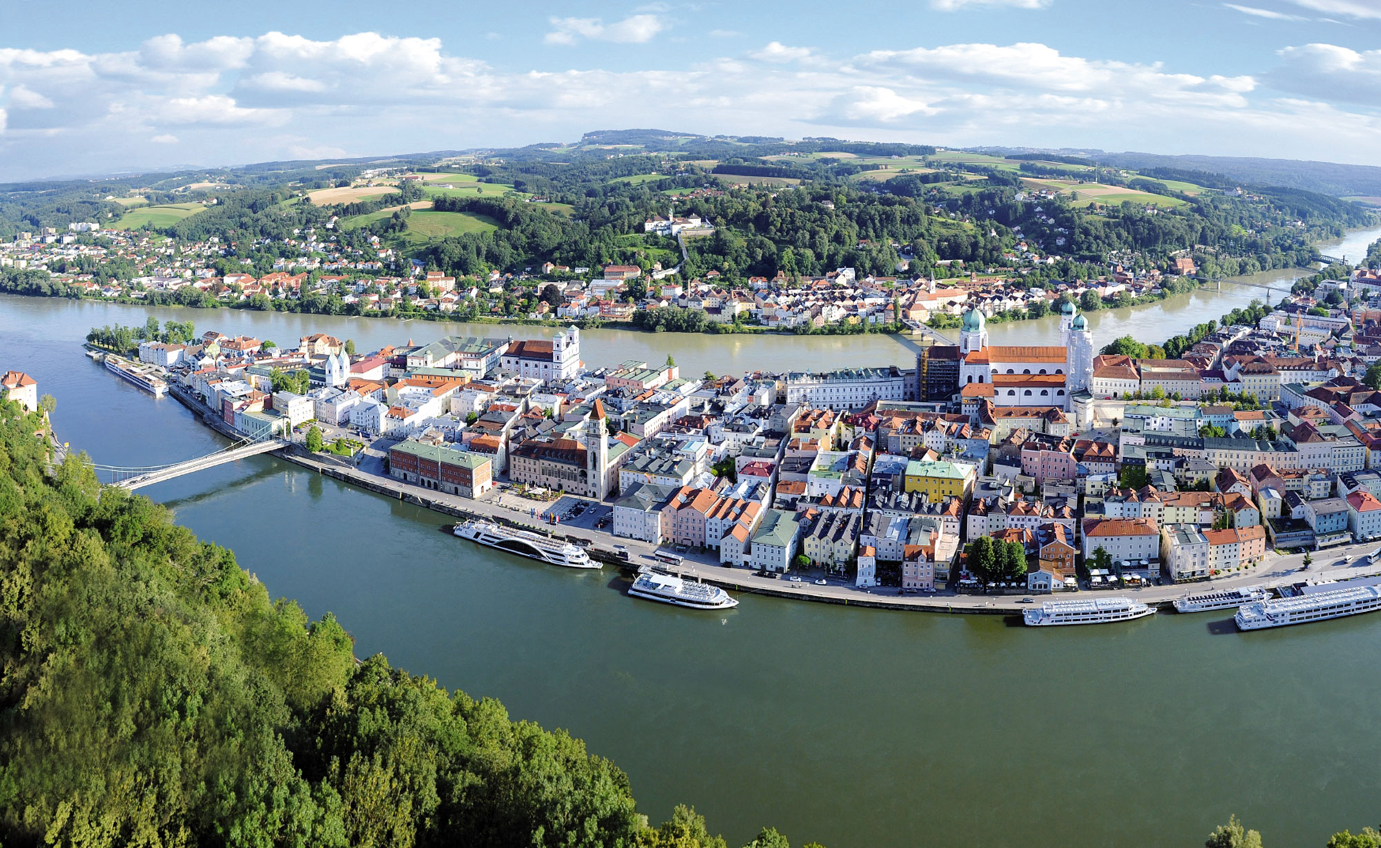 Blick auf die Drei-Flüsse-Stadt Passau